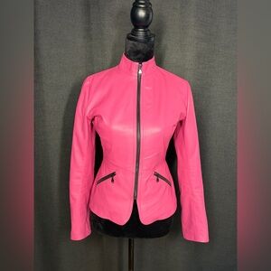 Women's Pink Italian Leather Jacket